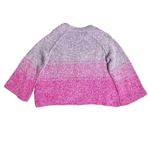 Free People Oversized BFF Cocoon Dip Dye Sweater Pink Purple - Size Large - Picture 5 of 10
